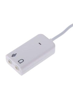 Dual Input 3D Sound Card Audio Adapter White
