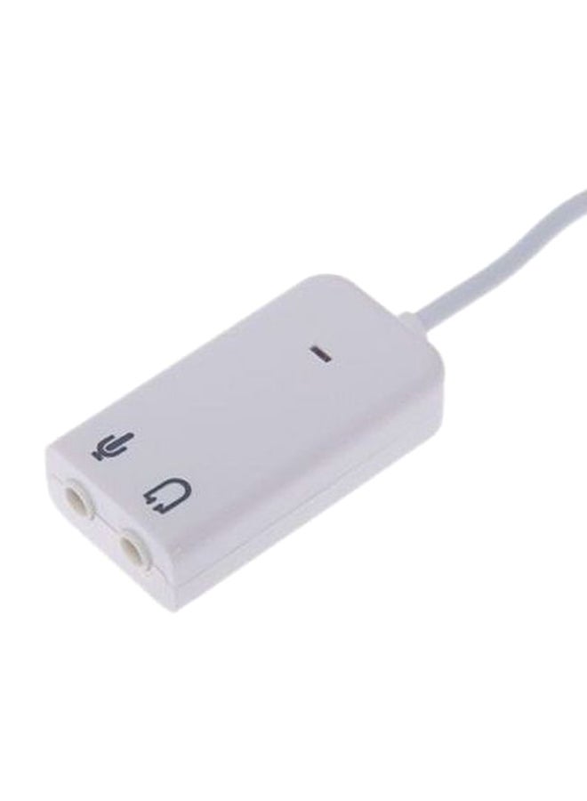 Generic - Dual Input 3D Sound Card Audio Adapter White - Image 1