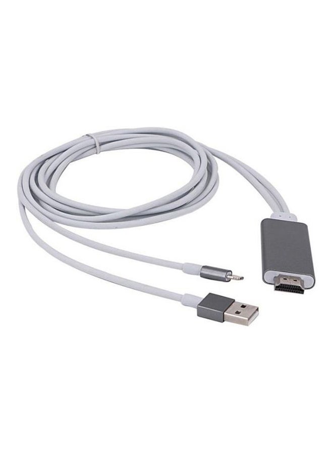 8 Pin To HDMI Adapter For Apple iPhone 5/5S/6/6S Plus/iPad 4/Air Mini 2 3 Grey