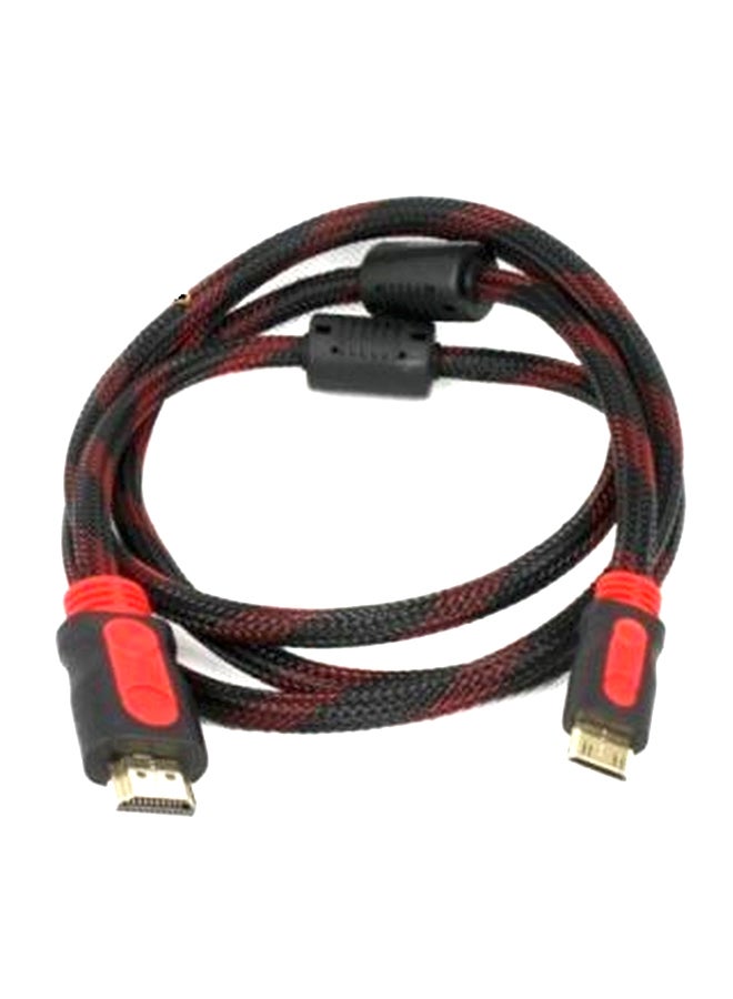 كابل HDMI ذكر إلى ذكر أسود/أحمر