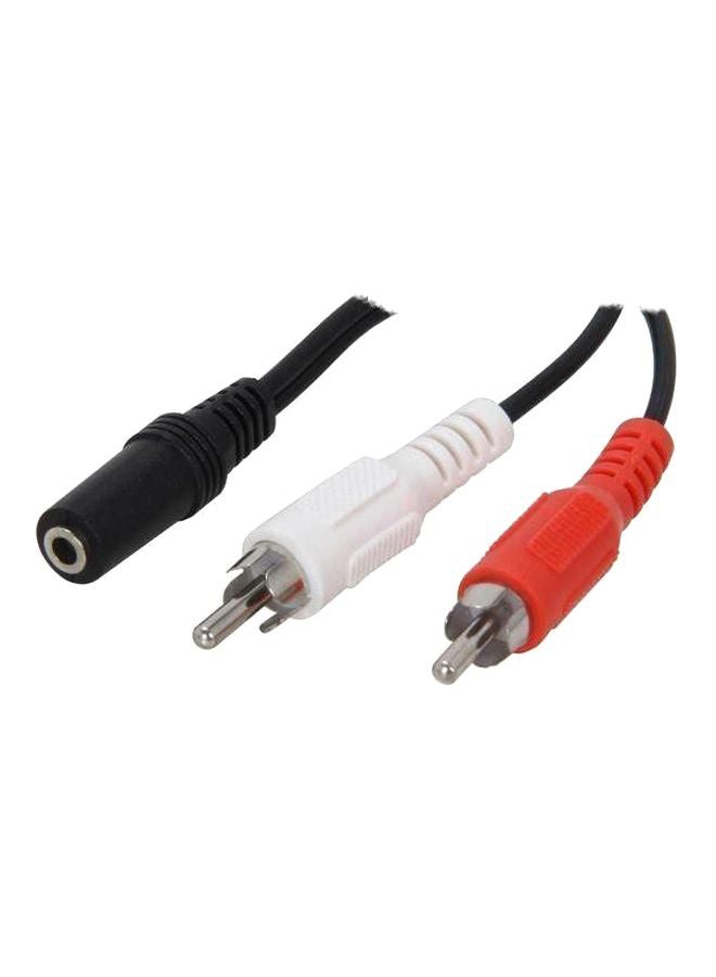 تروي كابل صوت 3.5 مم AUX إلى 2-RCA أسود/أحمر/أبيض - Image 1