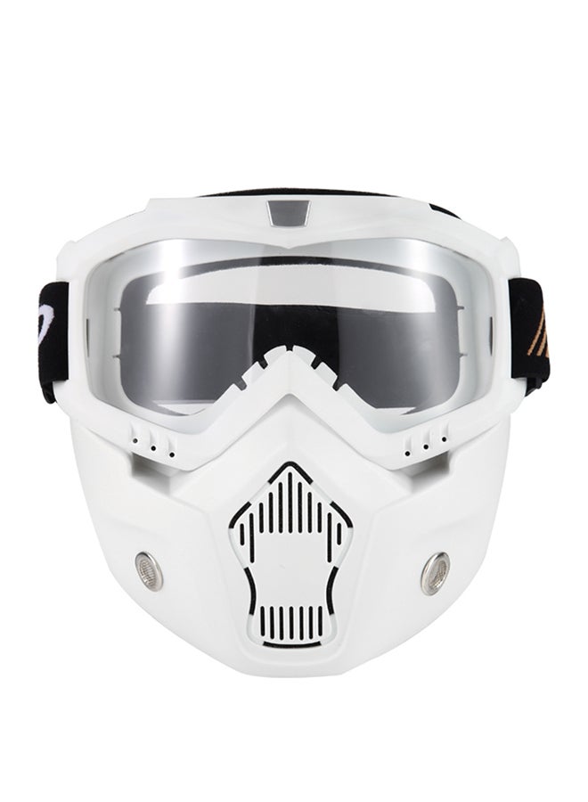 Generic - Mortorcycle Mask Detachable Goggles and Mouth Filter for Open Face Helmet Motocross Ski Snowboard - Image 1