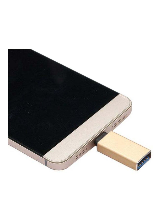 ماركة غير محددة - محول OTG من USB إلى Type-C ذهبي - Image 1