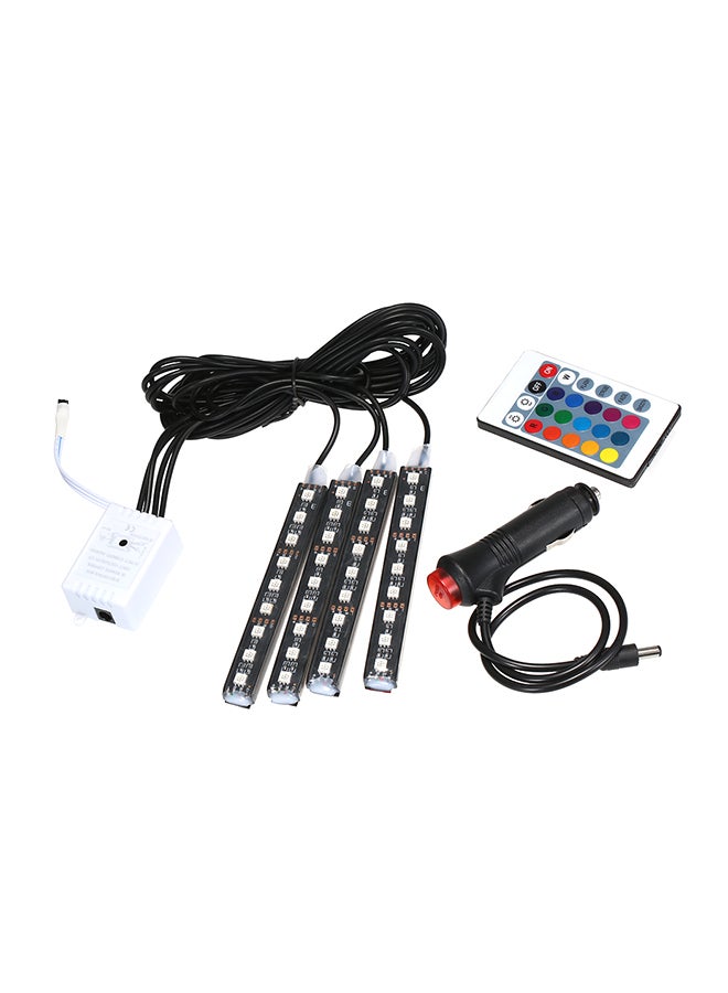 Generic Colorful Car LED Strip Lights 4 in 1 for Interior Atmosphere and Bar Floor Decoration with a Remote Controller 12V  - Image 2