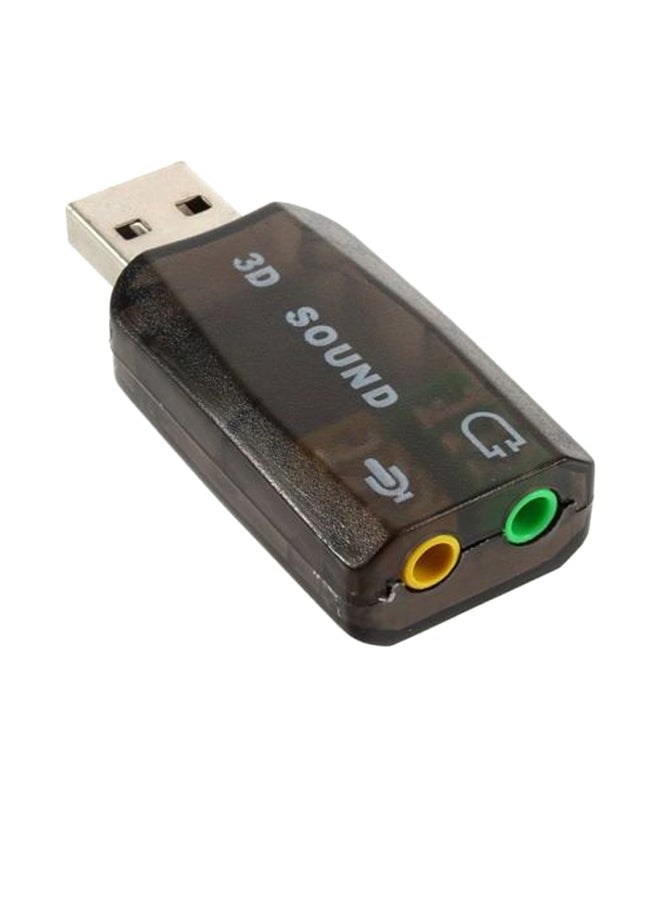USB To Headphone And Microphone Converter Grey/White/Silver 