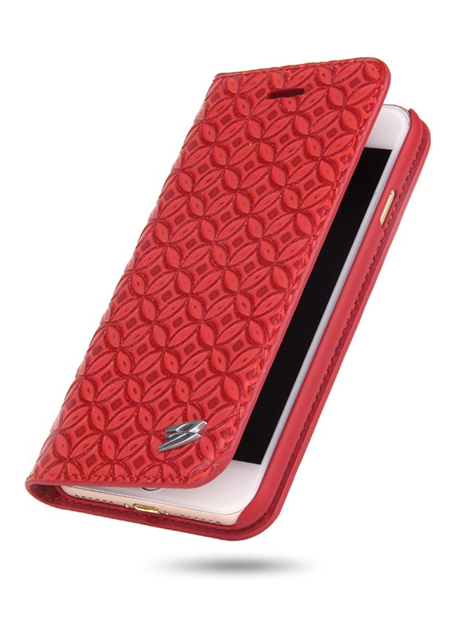 Protective Wallet Case Cover For Apple iPhone 8 Plus Red