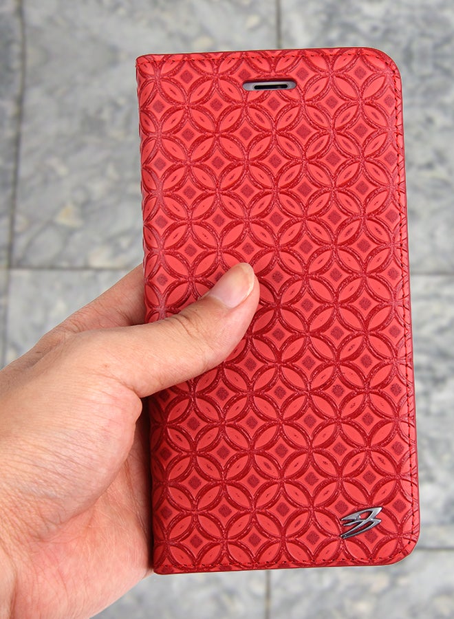 Protective Wallet Case Cover For Apple iPhone 8 Plus Red