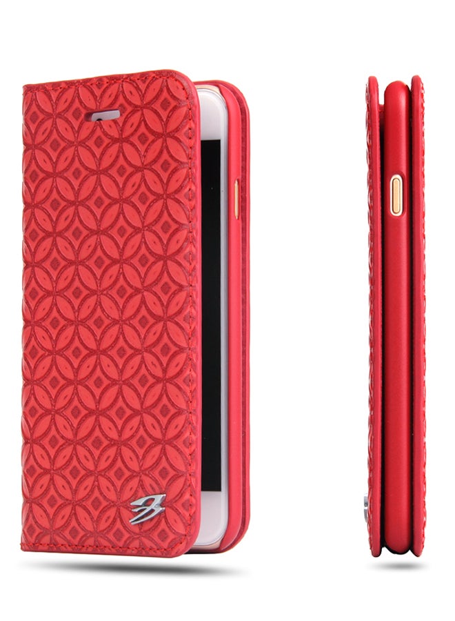 Protective Wallet Case Cover For Apple iPhone 8 Plus Red