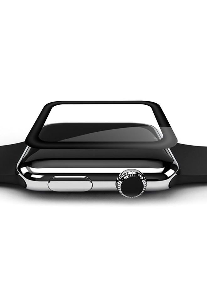 موز غطاء حماية ثلاثي الأبعاد بالكامل من الزجاج المقوى لساعة أبل سيريس 4 مقاس 42 مم شفاف/ أسود - Image 4