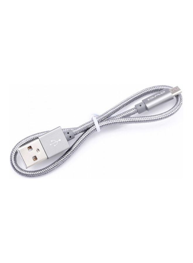 Awei Micro USB Data Sync Charging Cable Grey - Image 2