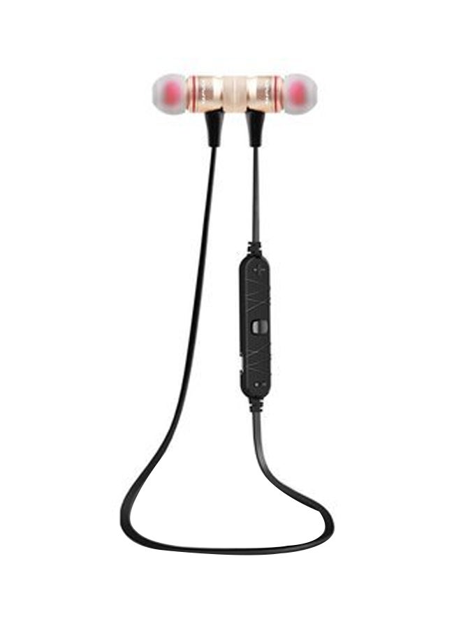 أوي سماعة أذن داخلية بتقنية البلوتوث مزودة بميكروفون ذهبي