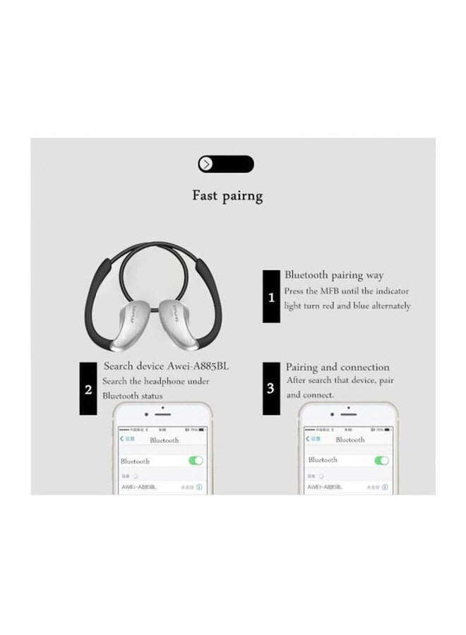 Awei Bluetooth Wireless In-Ear Neckband Grey/Black - Image 2