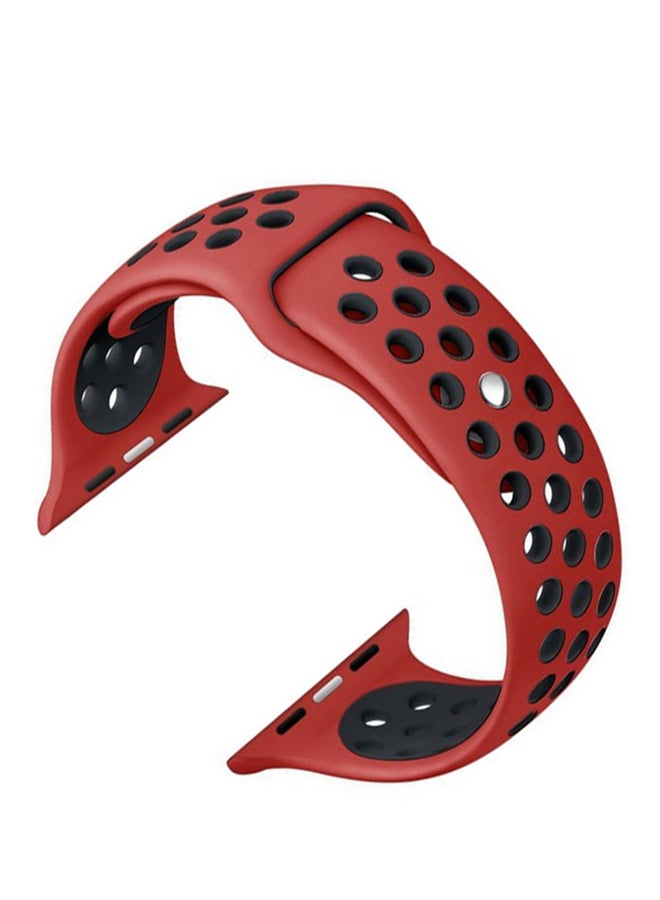 كول بيبي حزام مصنوع من السيليكون لسوار ساعة أبل أحمر وأسود - Image 3