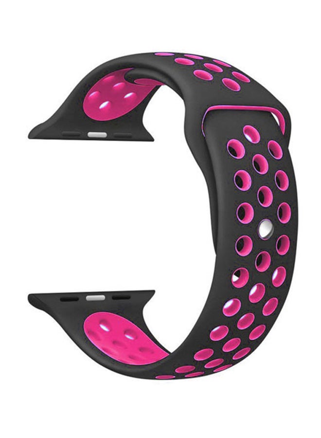 كول بيبي حزام مصنوع من السيليكون لسوار ساعة أبل أسود/وردي - Image 1