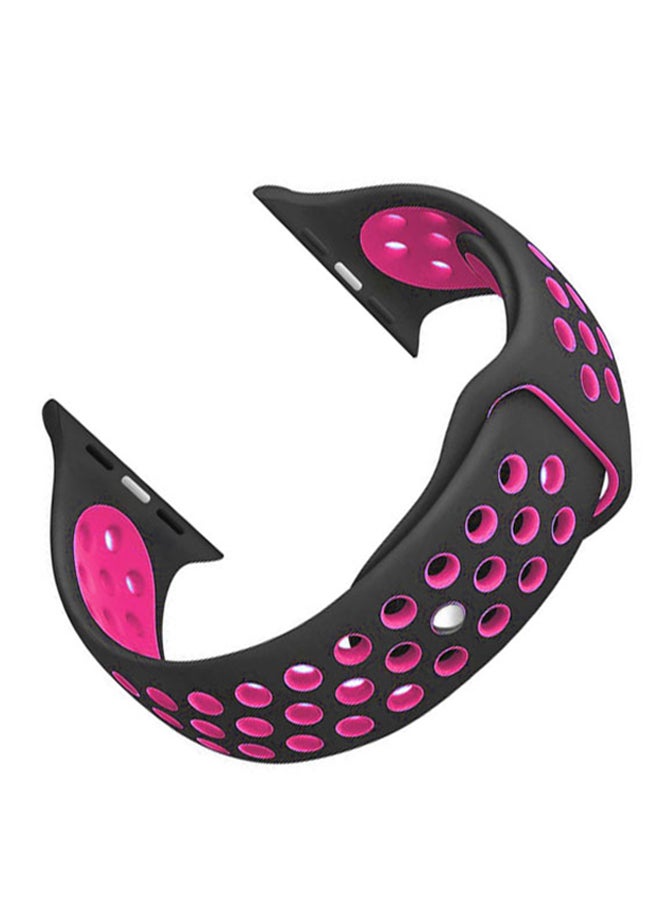 كول بيبي حزام مصنوع من السيليكون لسوار ساعة أبل أسود/وردي - Image 2