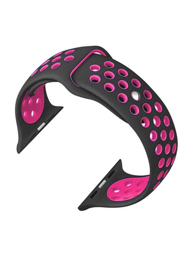 كول بيبي حزام مصنوع من السيليكون لسوار ساعة أبل أسود/وردي - Image 3