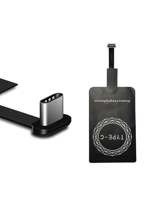 Generic Type-C QI Wireless Charge Receiver Black Best Price KSA