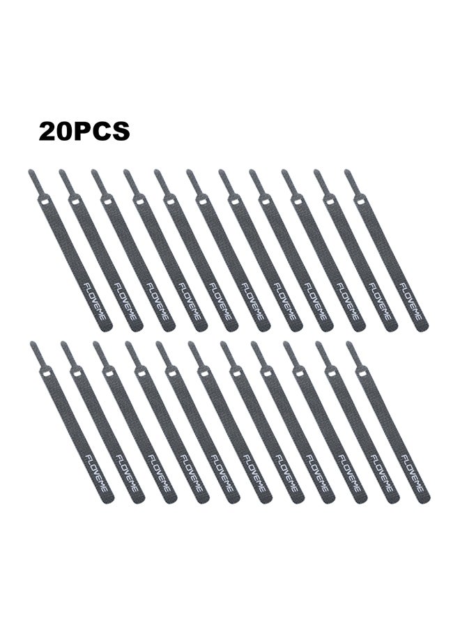 FLOVEME - 20-Piece Wire Winder Cable Holder Black - Image 1