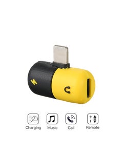 Generic 2-In-1 Mini Dual Lightning Splitter Adapter Black/Yellow  - Image 2