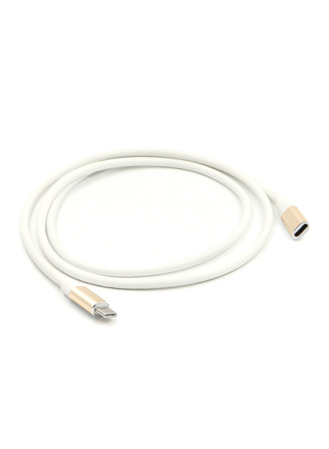 كابل تمديد ذكر بمنفذ USB-C من النوع C إلى أنثى من النوع C ذهبي - Image 1