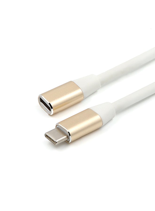 كابل تمديد ذكر بمنفذ USB-C من النوع C إلى أنثى من النوع C ذهبي - Image 2