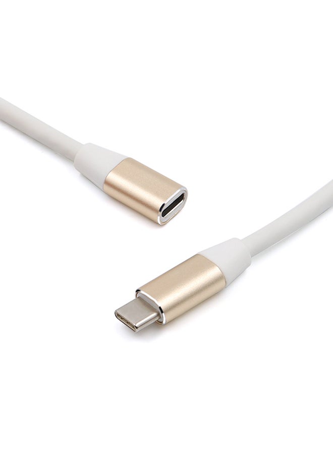 كابل تمديد ذكر بمنفذ USB-C من النوع C إلى أنثى من النوع C ذهبي - Image 3
