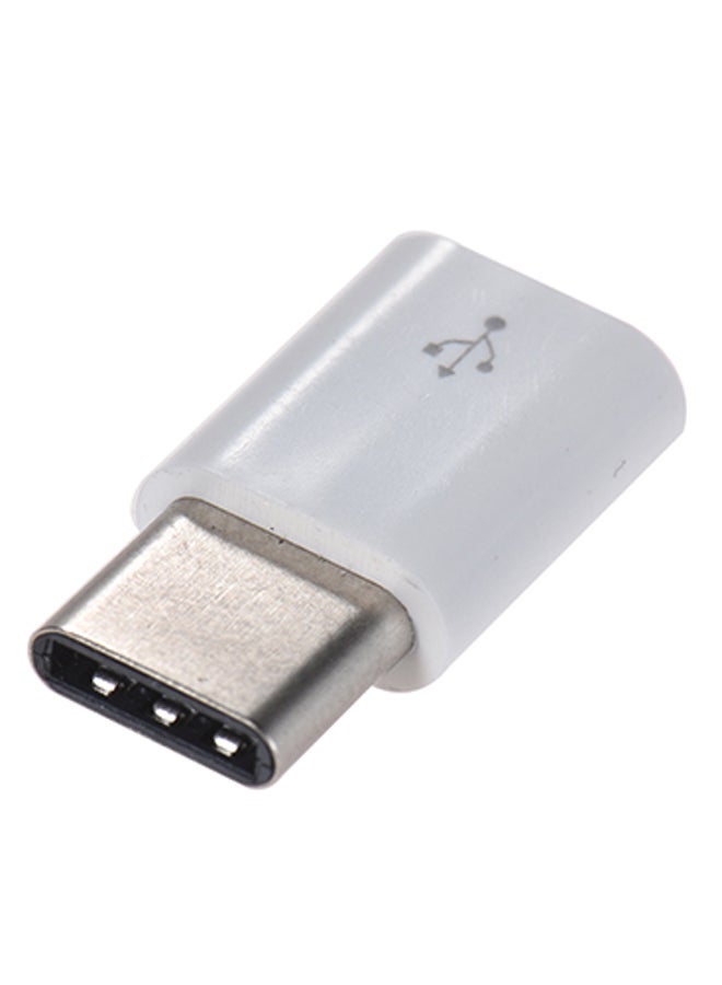 Micro USB Female To USB Type-C Male Data Sync Charging Adapter White - Image 4