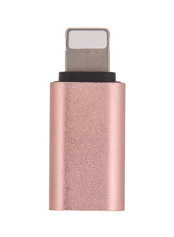 Generic - Type-C USB-C Female to Lightning Male Converter Charging Adapter Rose gold - Image 1
