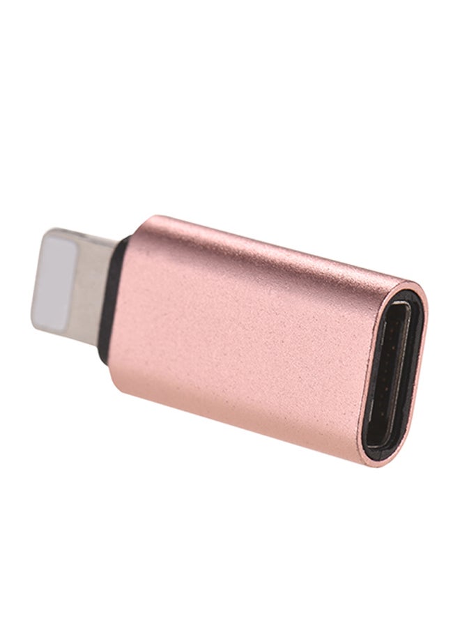 Generic - Type-C USB-C Female to Lightning Male Converter Charging Adapter Rose gold - Image 1