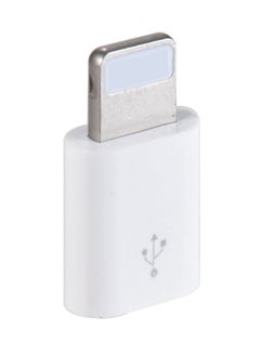 Micro USB Female to Lightning Male Sync Data Converter Charging Adapter White