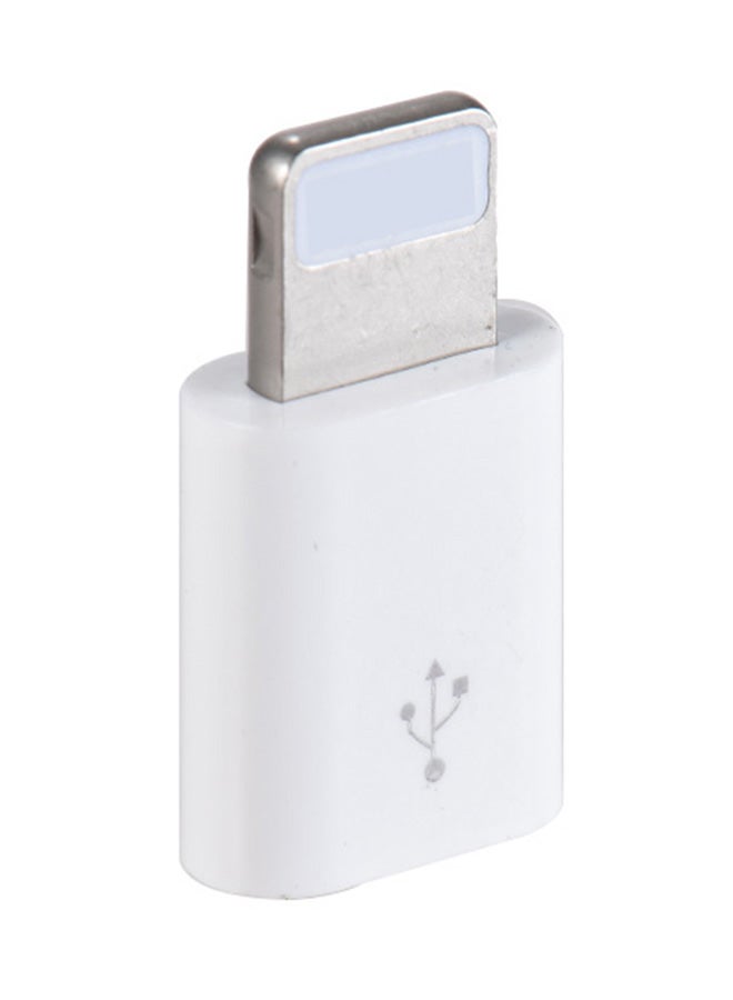 Generic - Micro USB Female to Lightning Male Sync Data Converter Charging Adapter White - Image 1