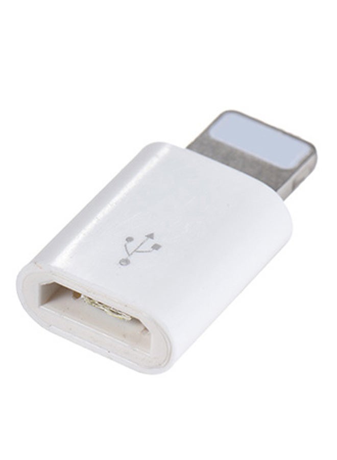 Generic - Micro USB Female to Lightning Male Sync Data Converter Charging Adapter White - Image 1