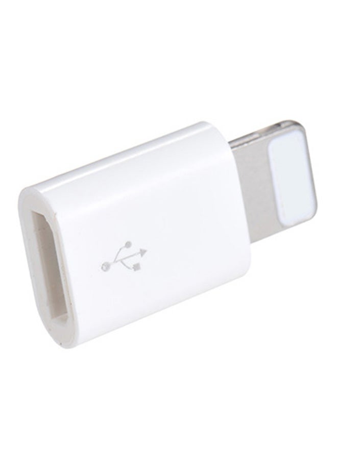Generic - Micro USB Female to Lightning Male Sync Data Converter Charging Adapter White - Image 1
