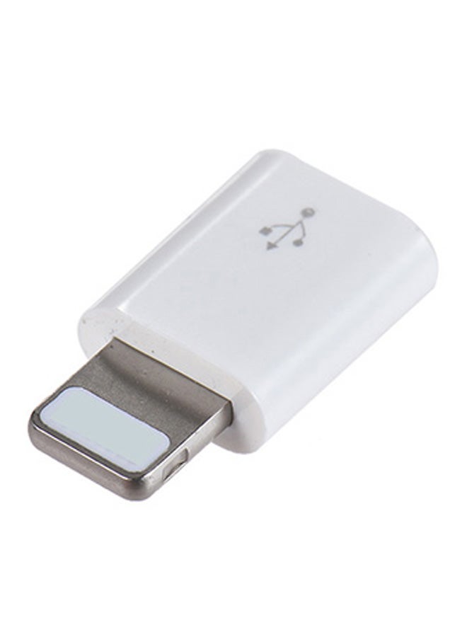 Generic - Micro USB Female to Lightning Male Sync Data Converter Charging Adapter White - Image 1