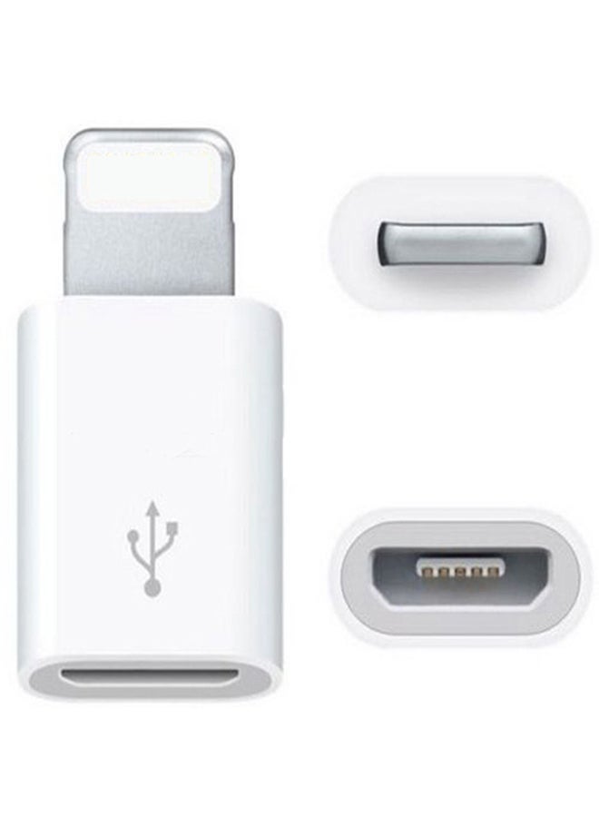 Generic - Micro USB Female to Lightning Male Sync Data Converter Charging Adapter White - Image 1