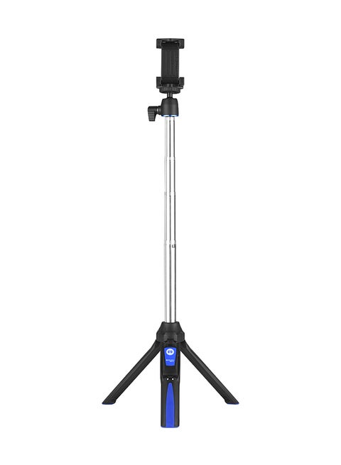 Mini Tabletop Tripod Extendable Selfie Stick Monopod Bt Remote Phone Mount Blue