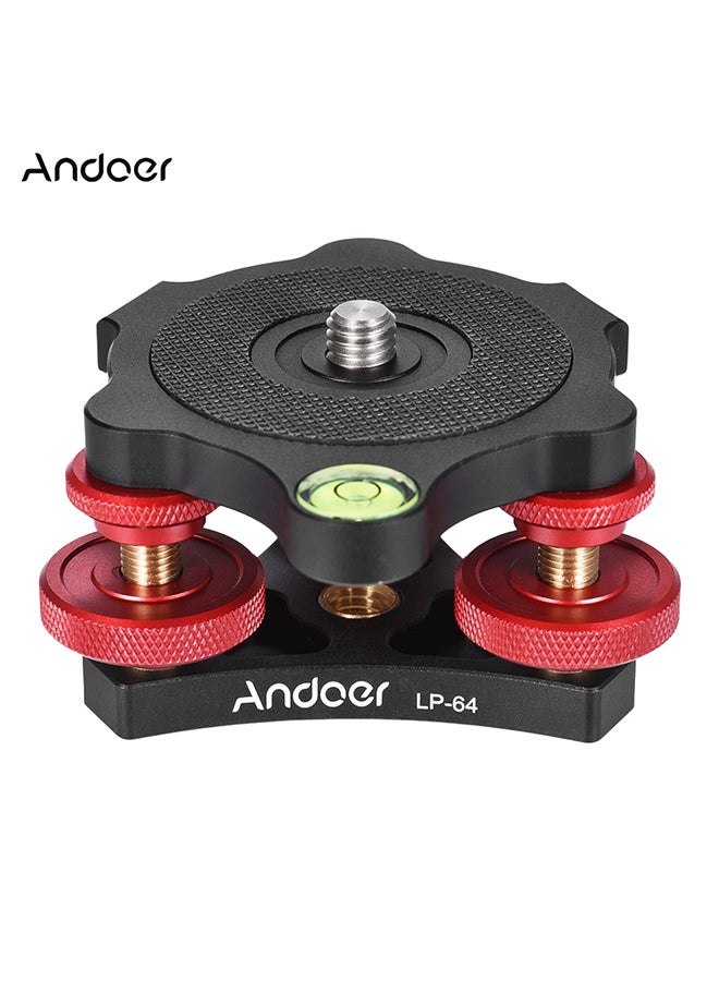 ANDOER Lp-64 Tripod Tri-Wheel Precision Leveling Base With Bubble Level 3/8" Screw Black  - Image 3