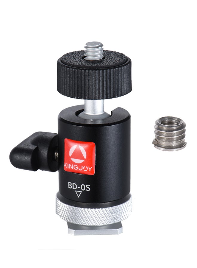 ANDOER Bd-0S Mini Ball Head Mount With Hot Shoe Adapter Black  - Image 1