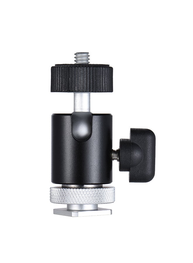 ANDOER Bd-0S Mini Ball Head Mount With Hot Shoe Adapter Black  - Image 4
