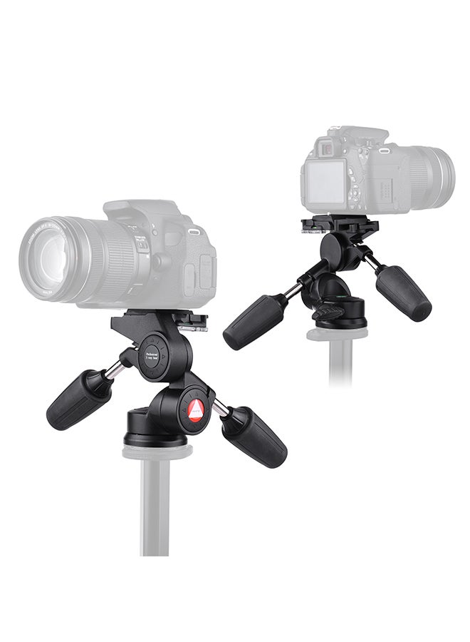 ANDOER Double Handle 3 Dimensional Video Tripod Headstand Black  - Image 3