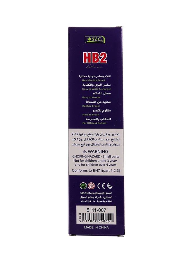 SBC - HB2 Pencil With Eraser Set, Pack Of 12 Yellow/Black/Red - Image 1