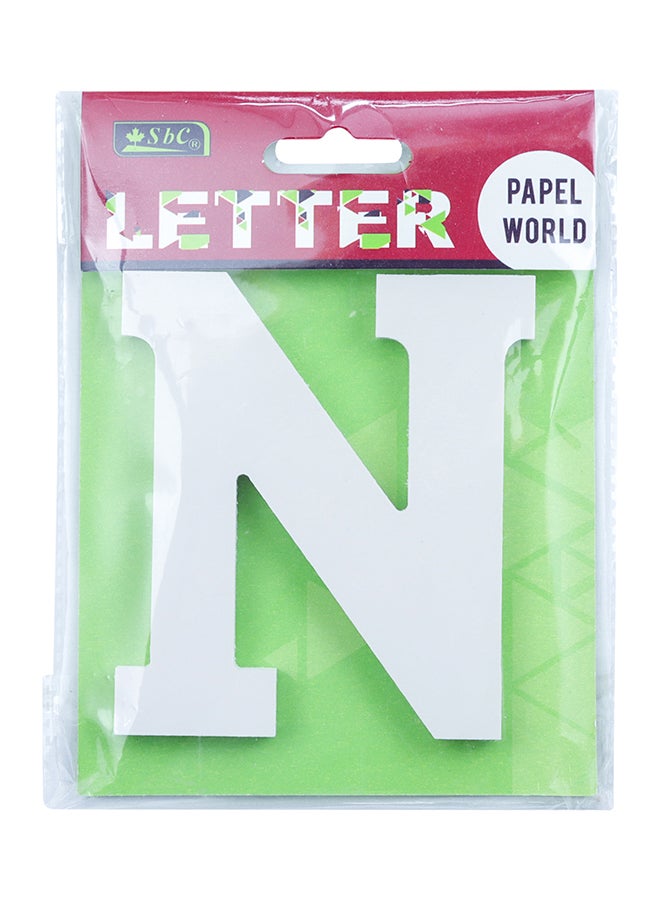 N Letter Designed Wooden Craft Supply Multicolour