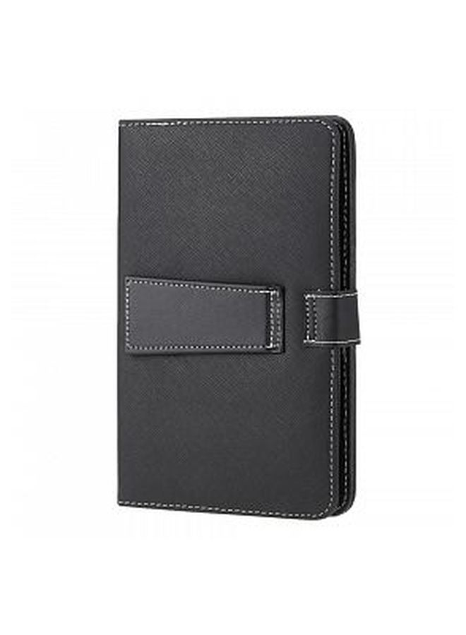 Foldable PU Leather Case Keyboard And Stylus Pen Black - Image 3