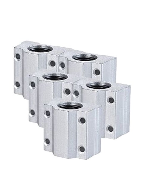 5-Piece Linear Motion Ball Bearing Block Set Silver