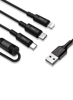 hoco. 3in1 Data Sync And USB Charging Cable1m Black  - Image 3