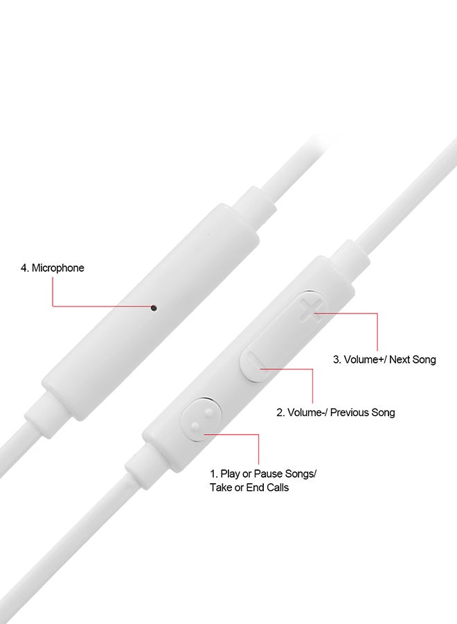 Generic - 3.5mm Wired Headphones Headset In-Ear Earbuds Soft Silicone Music Earphones for PC Laptop Tablet Smartphone Hands-free with Microphone In-line Control White - Image 1