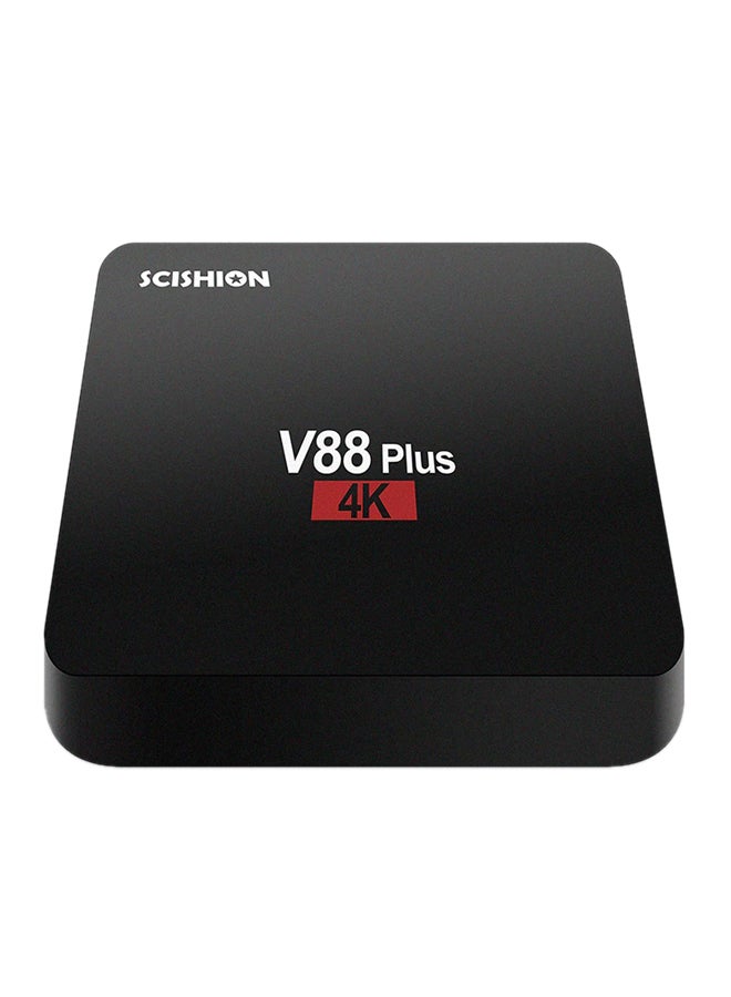 سيشيون جهاز تي في بوكس DLNA رباعي النواة بخاصية الواي فاي وشبكة LAN وخاصية ميراكاست وتطبيق KODI طراز V 88 V4615US أسود - Image 1