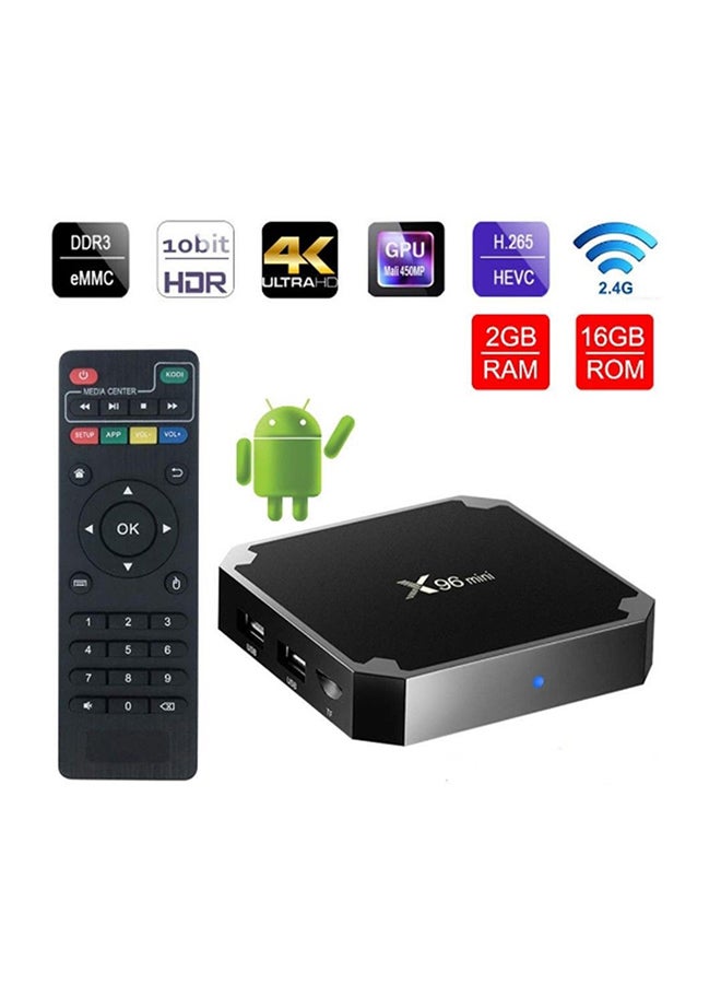 X96 Smart Android 7.1.2 Amlogic Quad Core Wi-Fi LAN TV Box V5020EU-16G Black