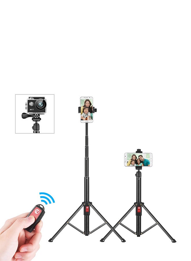 Generic Flexible Tripod Selfie Stick With Remote Control Black  - Image 2