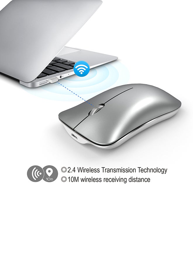 HXSJ Wireless Mouse Silver  - Image 2